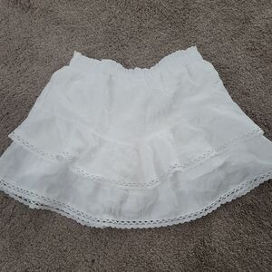 White Ruffled Mini Skirt